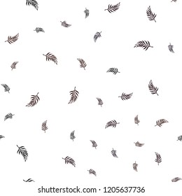 Dark Red vector seamless natural pattern with leaves. Doodle illustration of leaves in Origami style with gradient. Pattern for design of fabric, wallpapers.
