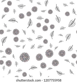 Dark Red vector seamless natural backdrop with leaves, flowers. Creative illustration in blurred style with leaves, flowers. Design for textile, fabric, wallpapers.