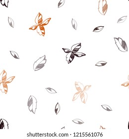 Dark Red vector seamless natural pattern with leaves. Decorative illustration with doodles on abstract template. Pattern for design of window blinds, curtains.