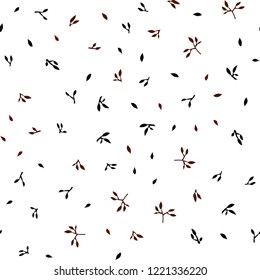 Dark Red vector seamless natural backdrop with leaves. Colorful illustration in doodle style with leaves. Design for textile, fabric, wallpapers.