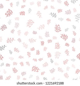 Dark Red vector seamless natural artwork with leaves, branches. Abstract illustration with leaves, branches in doodles style. Design for textile, fabric, wallpapers.