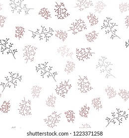 Dark Red vector seamless natural pattern with branches. Illustration with doodles on abstract template. Texture for window blinds, curtains.