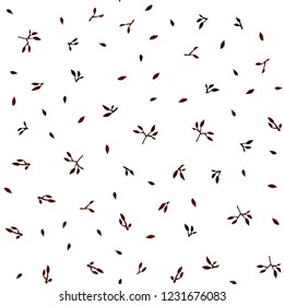 Dark Red vector seamless natural artwork with leaves. Shining colored illustration with leaves in doodle style. Pattern for design of fabric, wallpapers.