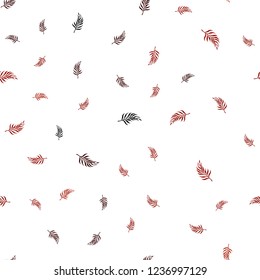 Dark Red vector seamless natural pattern with leaves. Shining colored illustration with leaves in doodle style. Pattern for trendy fabric, wallpapers.