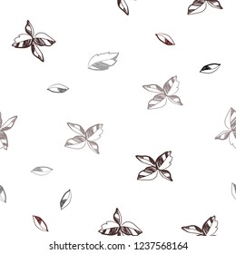 Dark Red vector seamless natural backdrop with leaves. leaves on elegant natural pattern with gradient. Pattern for design of fabric, wallpapers.