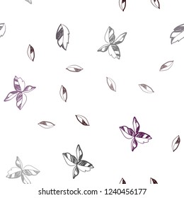 Dark Red vector seamless natural background with leaves. Colorful illustration in doodle style with leaves. Pattern for design of window blinds, curtains.