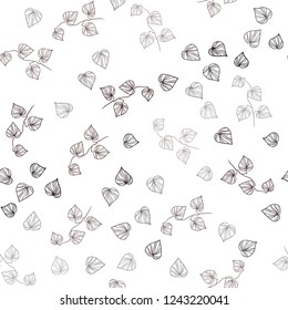 Dark Red vector seamless natural artwork with leaves. An elegant bright illustration with leaves in Natural style. Design for textile, fabric, wallpapers.