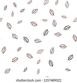 Dark Red vector seamless natural pattern with leaves. A vague abstract illustration with leaves in doodles style. Design for textile, fabric, wallpapers.