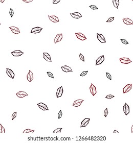 Dark Red vector seamless natural artwork with leaves. Doodle illustration of leaves in Origami style with gradient. Design for wallpaper, fabric makers.