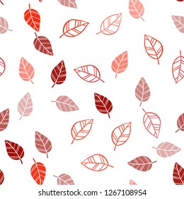 Dark Red vector seamless natural artwork with leaves. Doodle illustration of leaves in Origami style with gradient. Trendy design for wallpaper, fabric makers.