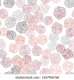 Dark Red vector seamless natural background with flowers. Brand new colored illustration with flowers. Design for textile, fabric, wallpapers.