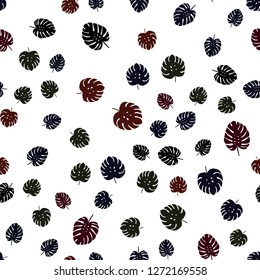 Dark Red vector seamless natural artwork with leaves. An elegant bright illustration with leaves in Natural style. Pattern for design of fabric, wallpapers.