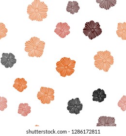 Dark Red vector seamless natural backdrop with flowers. Flowers in natural style on white background. Pattern for design of fabric, wallpapers.
