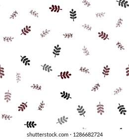 Dark Red vector seamless natural background with leaves. New colorful illustration in doodle style with leaves. Design for textile, fabric, wallpapers.