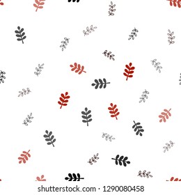 Dark Red vector seamless natural artwork with leaves. Doodle illustration of leaves in Origami style with gradient. Texture for window blinds, curtains.