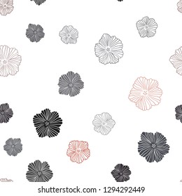 Dark Red vector seamless natural pattern with flowers. Brand new colored illustration with flowers. Pattern for trendy fabric, wallpapers.