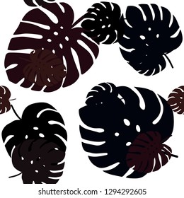 Dark Red vector seamless natural artwork with leaves. Decorative illustration with doodles on abstract template. Pattern for trendy fabric, wallpapers.