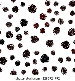 Dark Red vector seamless natural artwork with leaves. Blurred decorative design in Indian style with leaves. Design for wallpaper, fabric makers.