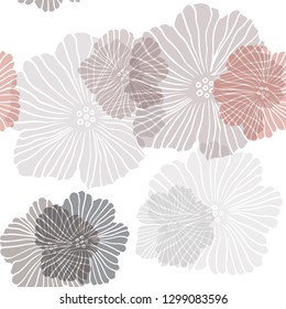 Dark Red vector seamless natural backdrop with flowers. An elegant bright illustration with flowers. Pattern for design of fabric, wallpapers.