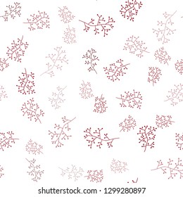 Dark Red vector seamless natural background with branches. Colorful abstract illustration with leaves in doodle style. Design for textile, fabric, wallpapers.