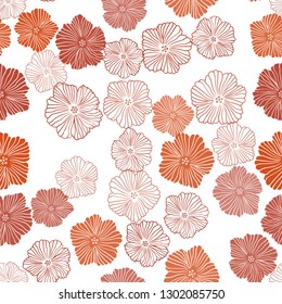 Dark Red vector seamless natural backdrop with flowers. Shining colored illustration with flowers. Design for textile, fabric, wallpapers.