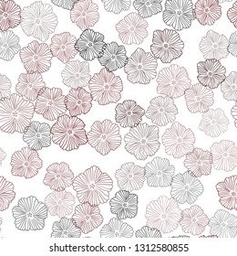 Dark Red vector seamless natural artwork with flowers. Brand new colored illustration with flowers. Design for textile, fabric, wallpapers.