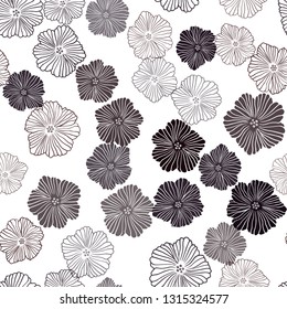 Dark Red vector seamless natural pattern with flowers. Shining colored illustration with flowers. Template for business cards, websites.