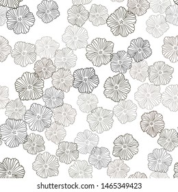 Dark Red vector seamless natural artwork with flowers. Colorful illustration in doodle style with flowers. Pattern for trendy fabric, wallpapers.