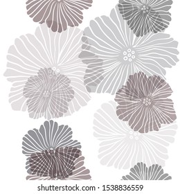 Dark Red vector seamless natural artwork with flowers. Glitter abstract illustration with flowers. Design for wallpaper, fabric makers.