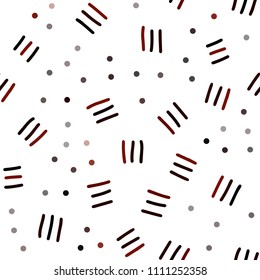 Dark Red vector seamless pattern with abstract lines. Colorful seamless gradient with lines and signs of maths. Design for textile, fabric, wallpapers.