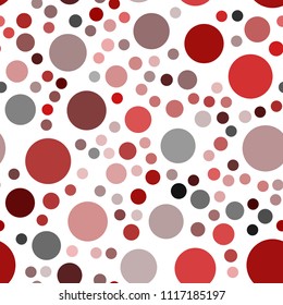 Dark Red vector seamless pattern with spheres. Blurred bubbles on abstract background with colorful gradient. Pattern can be used for futuristic ad, booklets.