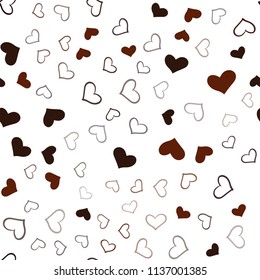 Dark Red vector seamless pattern with colorful hearts. Hearts on blurred abstract background with colorful gradient. Design for ad, poster, banner of Valentine Day.