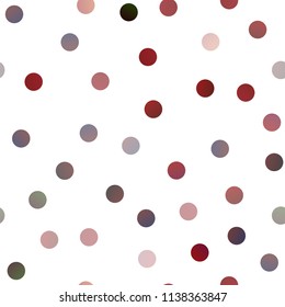 Dark Red vector seamless pattern with spheres. Modern abstract illustration with colorful water drops. Beautiful design for your business natural advert.