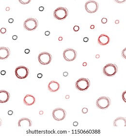 Dark Red vector seamless pattern with spheres. Blurred bubbles on abstract background with colorful gradient. New design for ad, poster, banner of your website.