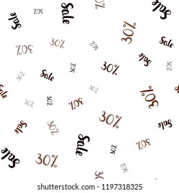 Dark Red vector seamless pattern with 30 percentage signs. Shining colorful illustration with isolated selling prices. Backdrop for super sales on Black Friday.