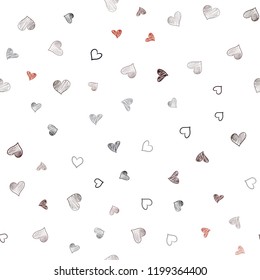 Dark Red vector seamless pattern with colorful hearts. Hearts on blurred abstract background with colorful gradient. Template for Valentine's greeting postcards.