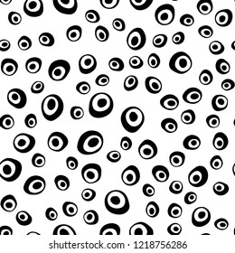 Dark Red vector seamless pattern with spheres. Glitter abstract illustration with blurred drops of rain. Template for business cards, websites.