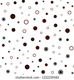 Dark Red vector seamless pattern with spheres. Blurred decorative design in abstract style with bubbles. Trendy design for wallpaper, fabric makers.