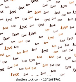 Dark Red vector seamless pattern with phrase LOVE YOU. Colorful illustration with quote LOVE YOU in celebration style. Template for business cards, websites.