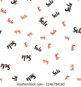 Dark Red vector seamless pattern with sale signs. Shining colorful illustration with isolated selling prices. Backdrop for mega promotions, discounts.