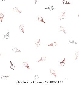 Dark Red vector seamless pattern with cold ice-cream. Decorative illustration with ice-cream on abstract template. Pattern for ad, booklets, leaflets of restaurants.