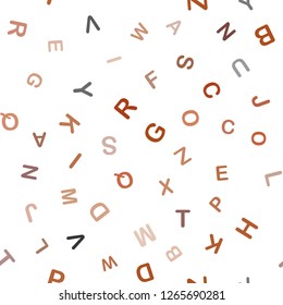 Dark Red vector seamless pattern with ABC symbols. Modern geometrical illustration with ABC english symbols. Design for textile, fabric, wallpapers.