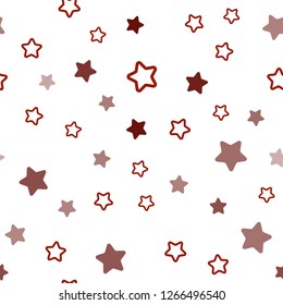 Dark Red vector seamless pattern with christmas stars. Blurred decorative design in simple style with stars. Template for business cards, websites.