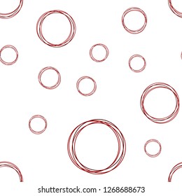 Dark Red vector seamless pattern with spheres. Blurred decorative design in abstract style with bubbles. Design for wallpaper, fabric makers.