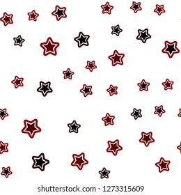 Dark Red vector seamless pattern with christmas stars. Decorative shining illustration with stars on abstract template. Design for wallpaper, fabric makers.