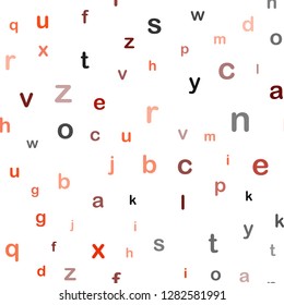 Dark Red vector seamless pattern with ABC symbols. Colored alphabet signs with gradient on white background. Design for wallpaper, fabric makers.