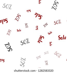 Dark Red vector seamless pattern with 50 percentage signs. Colorful set of  percentage signs in simple style. Design for business ads, commercials.