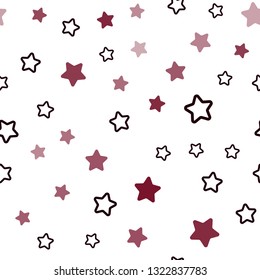 Dark Red vector seamless pattern with christmas stars. Decorative shining illustration with stars on abstract template. Texture for window blinds, curtains.