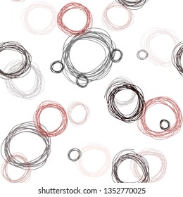 Dark Red vector seamless pattern with spheres. Abstract illustration with colored bubbles in nature style. Design for wallpaper, fabric makers.