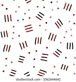 Dark Red vector seamless template with geometric lines. Colorful seamless gradient with lines and signs of maths. Pattern for design of fabric, wallpapers.